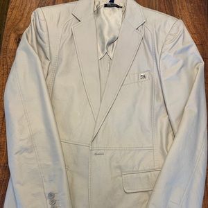 Italian Khaki Cotton Blazer Men’s M Slim Fit